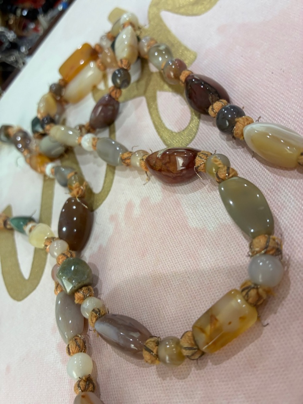 Boho Multi-Color Agate Bead Necklace - Unbranded View 3